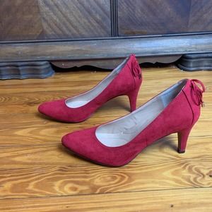 Coach and Four Women's Red Louisa Suede Heels